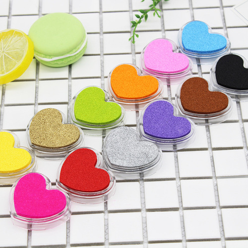 Colorful small love-shaped candy-colored ink pad, rubber stamp ink pad, engraving DIY seal stamp pad