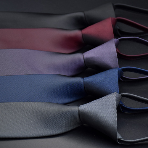 Lazy Korean style easy-to-draw burgundy solid color 6CM quality and personalized corporate LOGO single color men's zipper collar