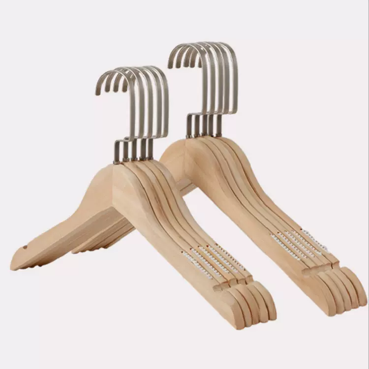 实木衣架原木色无漆高档防滑衣架裤架服装店衣架女士LOGO衣挂批发