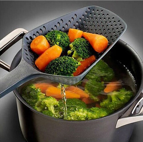Kitchen gadgets: Eco-friendly nylon large colander spatula, spatula, noodle scoop, non-stick filter colander