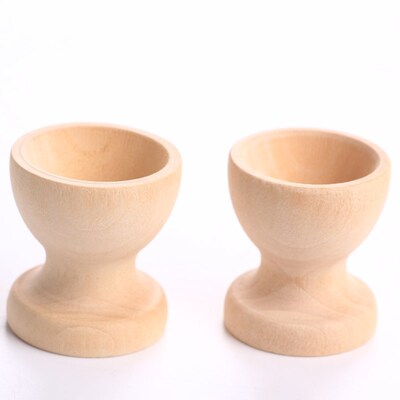 direct deal wooden  egg Bracket woodiness Simulation eggs base Wine Glass shape Easter children Toys