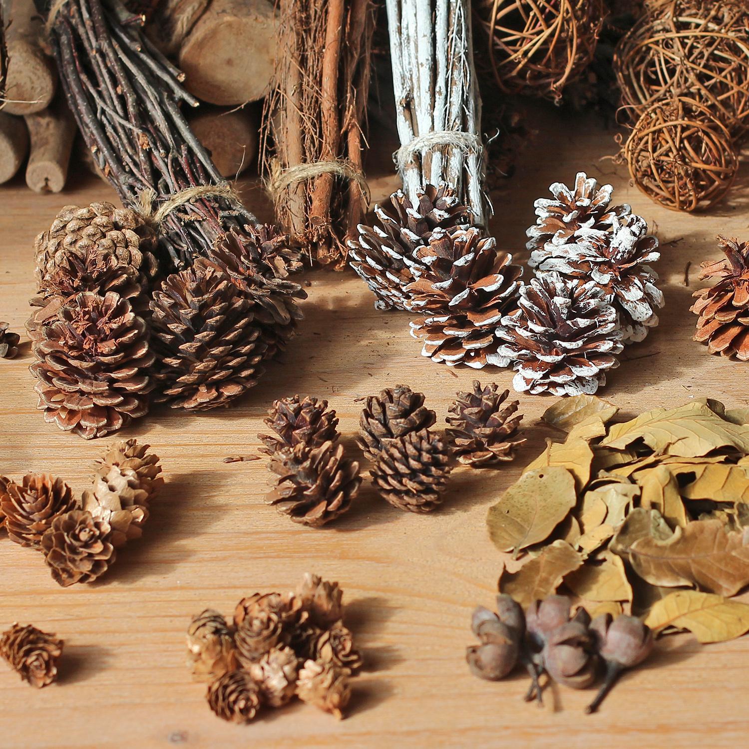 圣诞节装饰品松果圣诞树花环藤条装扮挂饰大山松籽场景挂饰吊饰
