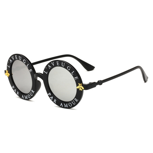 欧莱欧15981太阳镜女士小蜜蜂圆形墨镜2022新款炫彩太阳眼镜