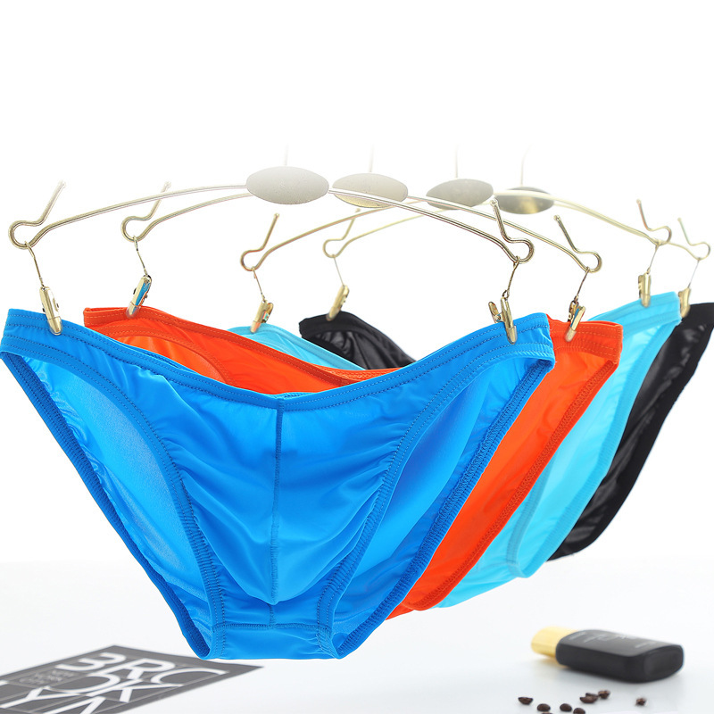 Men's briefs wholesale sexy transparent briefs nylon ice silk transparent ultra-thin low waist underwear direct sales