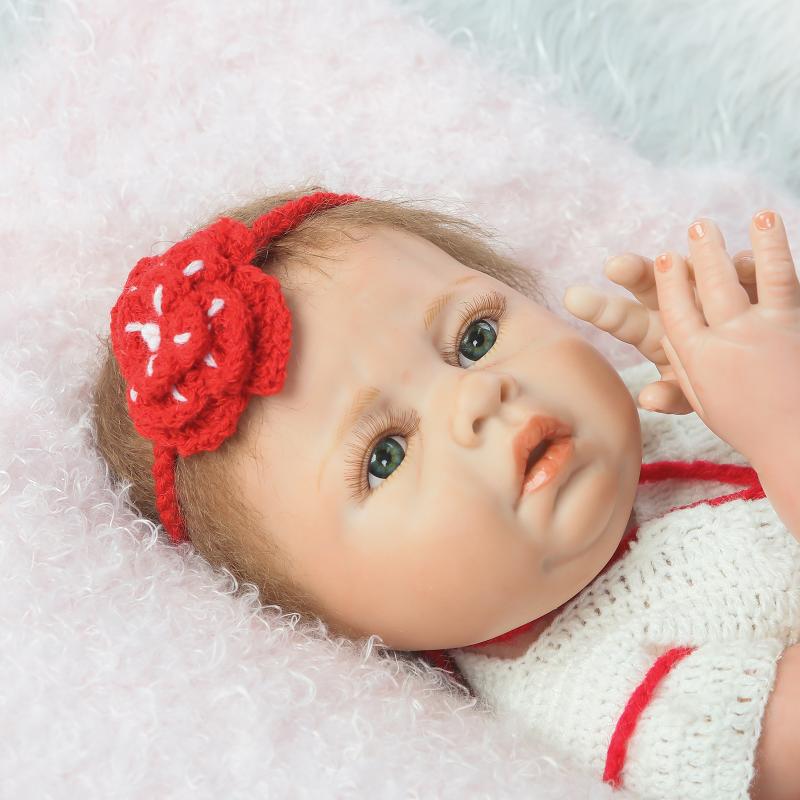 Caucho suave completo Nueva simulación bebé juguete muñeca Linda niña jugar casa juguete suministro directo de fábrica