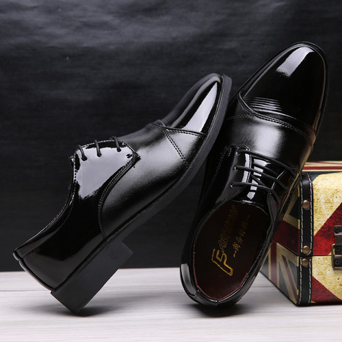 Spring and Autumn New Men's Leather Shoes Men's Shoes Wedding Shoes Korean Style Pointed Black Leather Shoes Men's Business Formal Interview Men's Leather Shoes