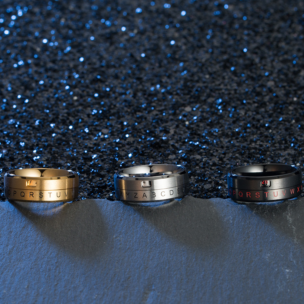 creative ring with letters