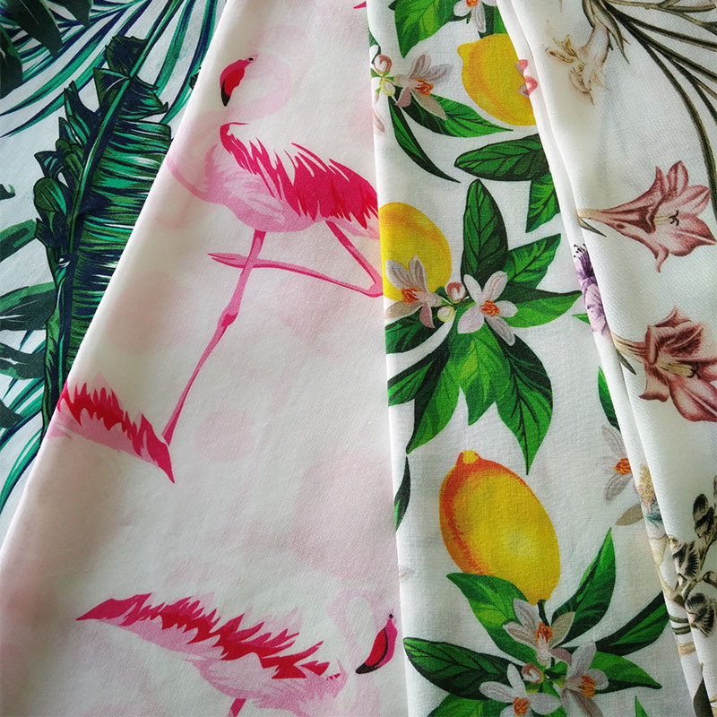 厂家直销45支人棉印花面料 夏季女装 文艺连衣裙服装面料批发