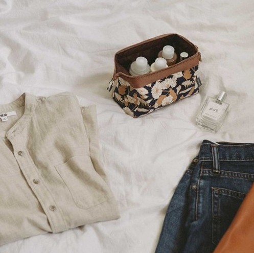 Bolsa de almacenamiento de algodón de moda multifuncional bolsa de almacenamiento portátil lindo bolsa de lavado de algodón marco de acero bolsa de cosméticos bolsa de lona