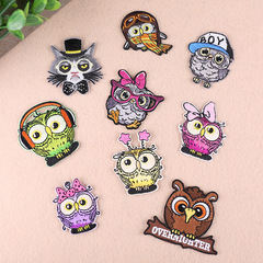 High-end embroidery fabric patches for clothing decoration, patches with cartoon cute animals and birds, computer embroidery patches