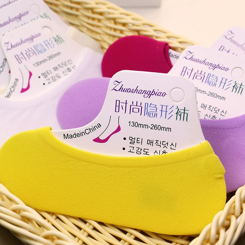No‑show velvet ankle socks, nylon, breathable, silicone heel, one size (recommended up to EU 40)