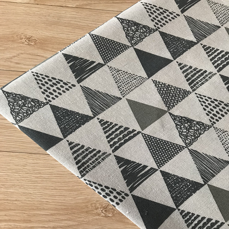 厂家直批 帆布 棉麻面料 工艺里子背景布 灰白三角