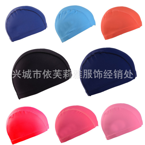 Comfortable women's black solid color swimming cap for swimming