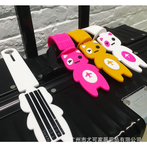 Creative cartoon pvc luggage tag suitcase checked tag boarding identification tag