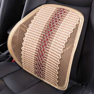 Four Seasons Car Waist Pad Machine Wided Ice Silk Waist Pad Breathable and Cool Driver Waist Pad Mesh Office Chair Waist Pad (Waist support) - straight-machine-woven-ice-silk-waist-beige