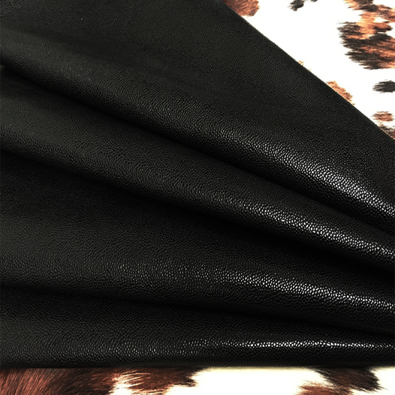 【未然海皮业】黑色鱼子酱纹二层牛皮整张真皮箱包专用皮料