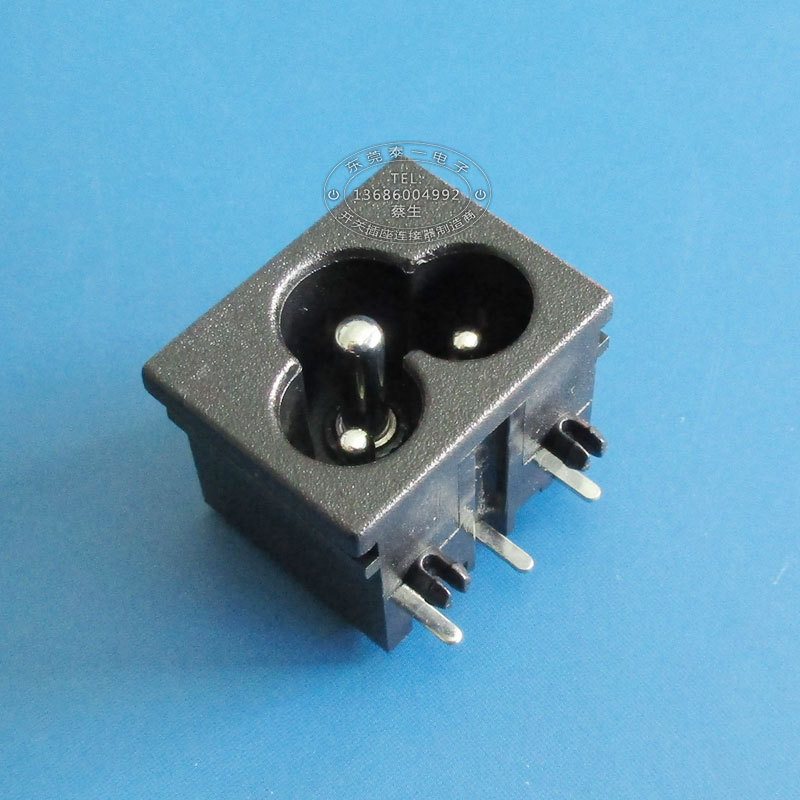 适配2.5A125V好品质梅花插座三芯实心铜梅花型三芯电源插座DB-6