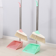 Household plastic broom and dustpan set wholesale stainless steel rod broom combination household cleaning tools drop shipping