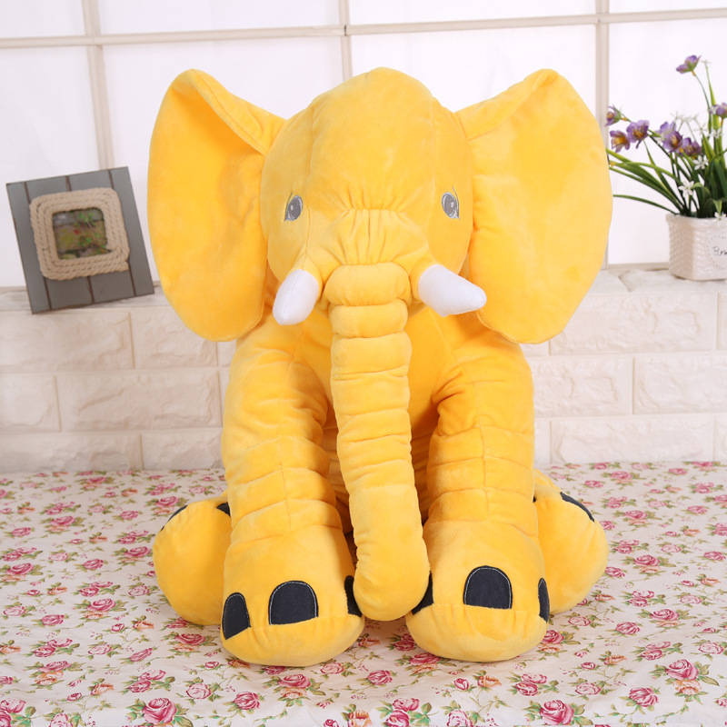 Venta al por mayor directa de fábrica, almohada de elefante adorable, almohada para dormir para bebés, juguete de peluche, muñeco de elefante para bebés, muñeco de consuelo, transfronterizo