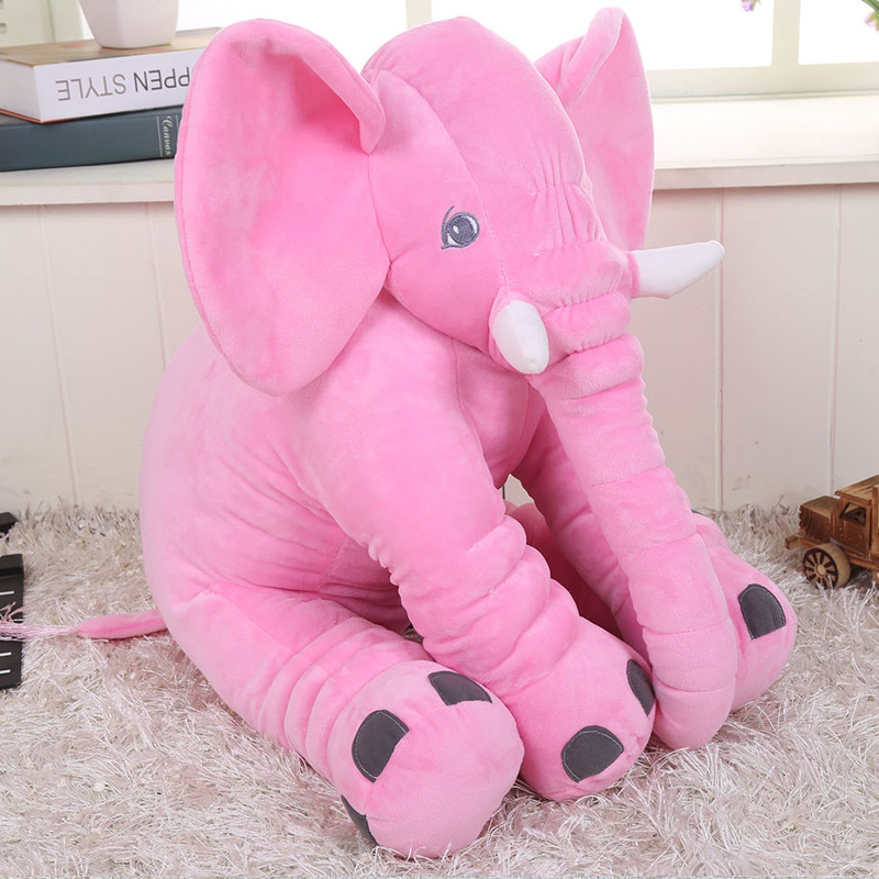 Venta al por mayor directa de fábrica, almohada de elefante adorable, almohada para dormir para bebés, juguete de peluche, muñeco de elefante para bebés, muñeco de consuelo, transfronterizo