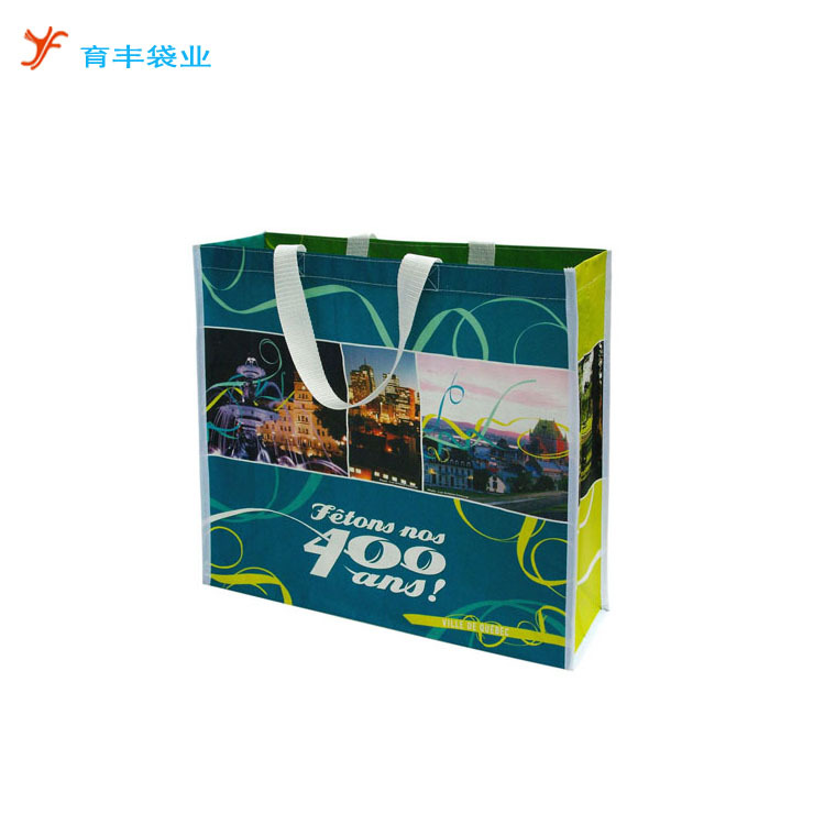 pp塑料手挽透明格子袋 编织覆膜塑料袋 PE薄膜手提时尚购物广告袋