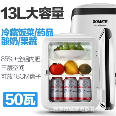 Sumite 13L mini soyuducu, ev, yataqxana, avtomobil üçün ikili istifadə