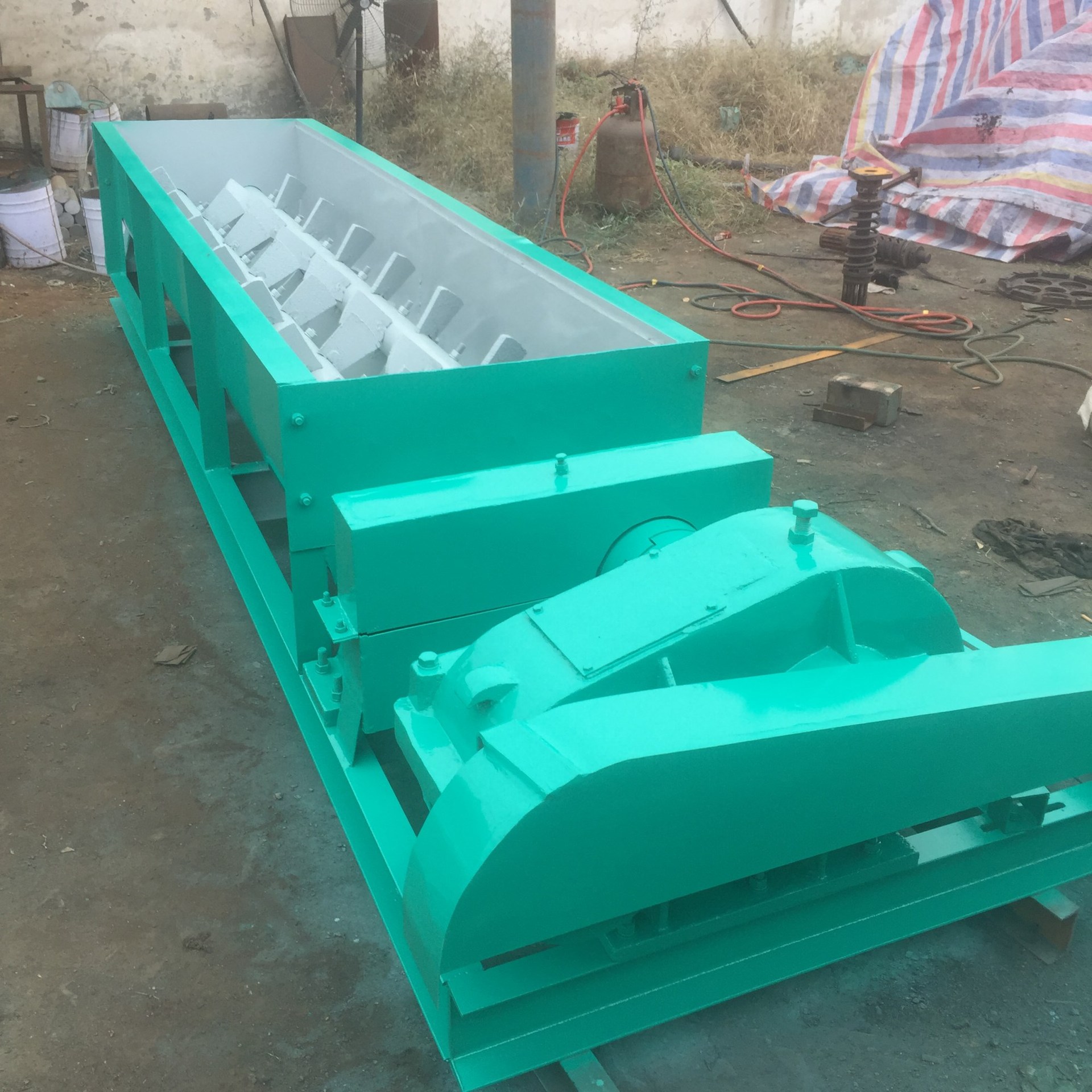 供应卧式双轴粉尘加湿搅拌机 腻子涂料干粉混合多用途双轴搅拌机