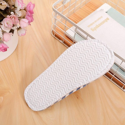 Four Seasons Indoor Slippers Giveaway Striped Linen Couple Foam Bottom Home Wooden Floor Slippers Female Manufacturer Wholesale