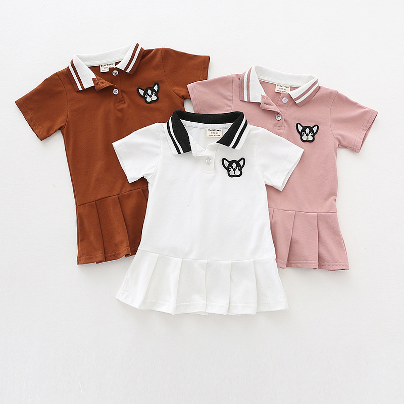 106059819@qq.com Dudu Summer New Style Girls' Embroidered Pleated Baby Collared Short Sleeve Dress Children's Clothing Wholesale_voghion.com