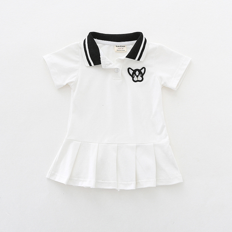 106059819@qq.com Dudu Summer New Style Girls' Embroidered Pleated Baby Collared Short Sleeve Dress Children's Clothing Wholesale_voghion.com