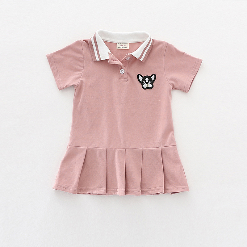 106059819@qq.com Dudu Summer New Style Girls' Embroidered Pleated Baby Collared Short Sleeve Dress Children's Clothing Wholesale_voghion.com