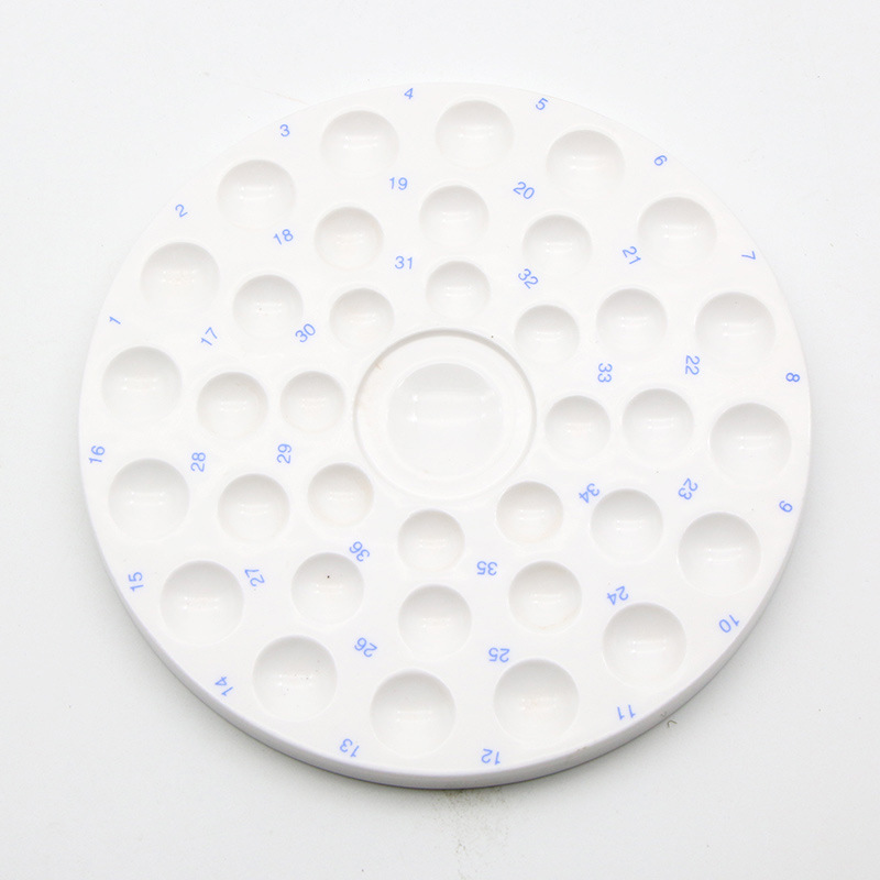 Placa de porcelana dental mecánico Placa de porcelana superior 36 agujeros mini paleta de 24 agujeros con tapa Placa de porcelana hidratante