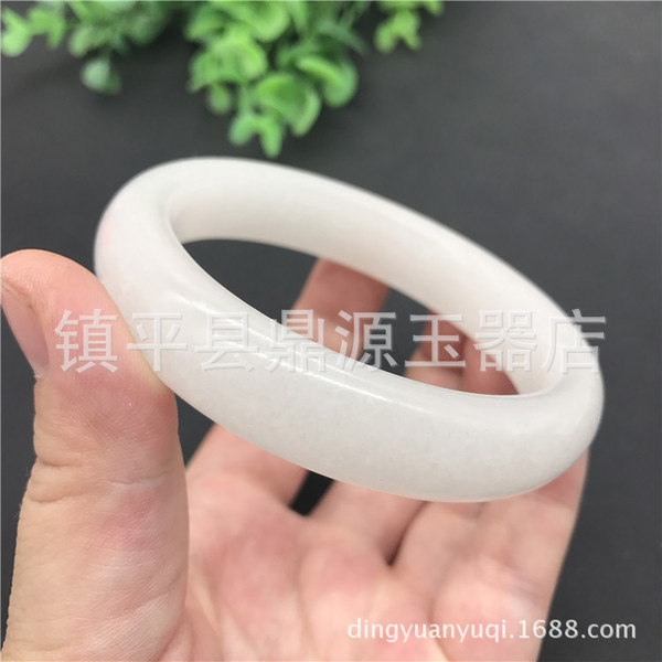 organic women's bracelet white jade