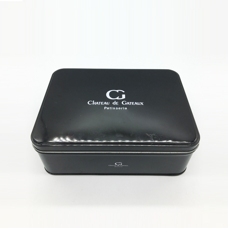 铁盒厂家生产长方形黑色礼品铁盒食品巧克力曲奇马口铁包装铁盒
