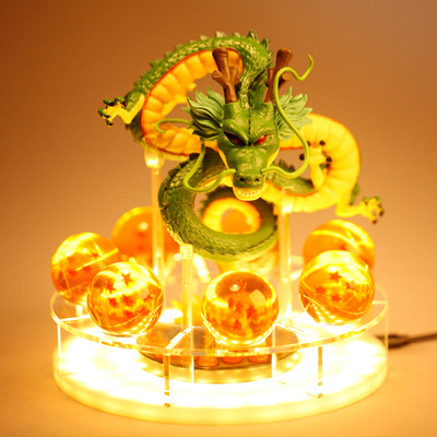 Fabricante acrílico 3.5/4.2cm Dragon Ball bola de cristal soporte figura Shenlong modelo juguete con caja de exhibición de luz