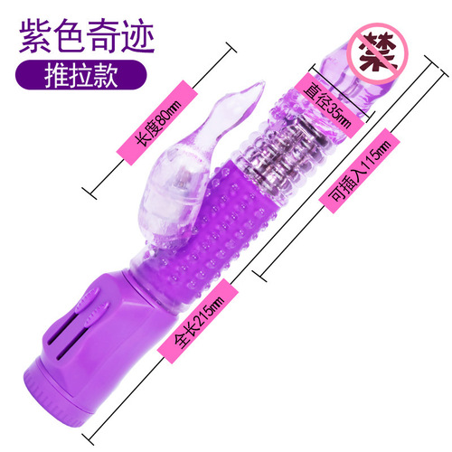 Fanara Female Masturbation Device Purple Miracle Swinging Telescopic Rotating Vibrator Simulated Dild Sex Toy