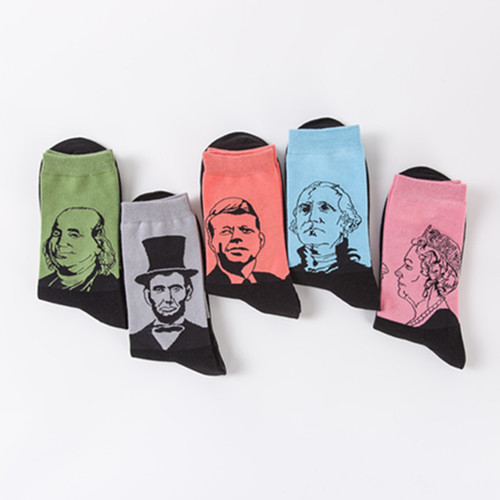 Fashion trendy socks wholesale casual men's cotton socks character avatar mid-calf socks without jams