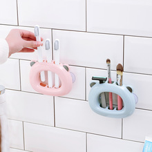 吸壁式牙刷架浴室壁挂置物架创意情侣吸盘牙刷筒放牙刷架子无塑料