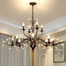 美式吊灯水晶树枝型灯饰地中海客厅餐厅卧室蜡烛创意个性北欧灯具
