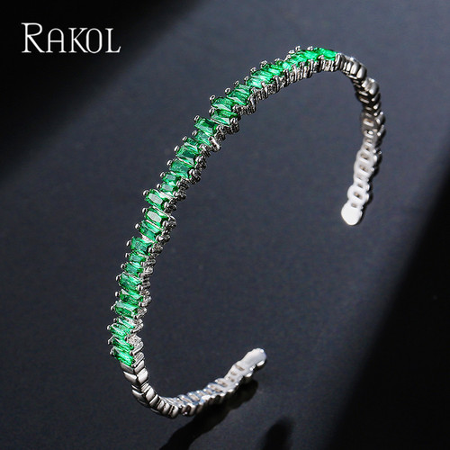 RAKOL European and American Cross-border Bestselling Geometric Irregular Zirconia Bracelet for Girls, Personality Lightweight Single Row Full Diamond Accessory