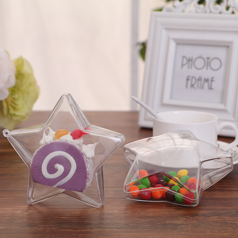Factory wholesale transparent creative candy box plastic five-pointed star candy packaging Christmas decoration sweep pendant Factory wholesale transparent creative candy box plastic five-pointed star candy packaging Christmas decoration sweep pendant