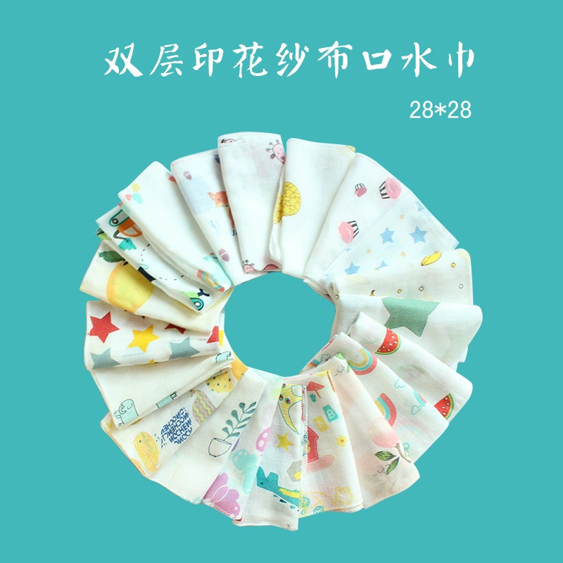 Новый марлевые Детские слюны полотенце мультфильм хлопок слюны полотенце оптом ребенок нагрудник двойной печатью многоцелевой полотенце