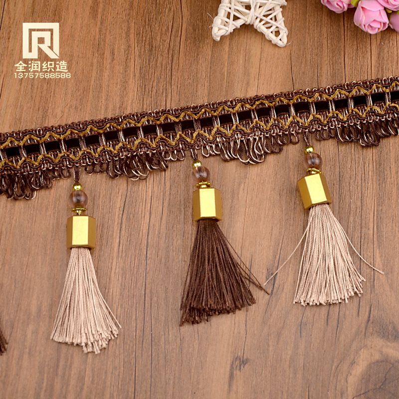 婚庆花边 六角双色吊穗 窗帘幔头