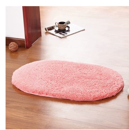 Cross -border explosion European and American hot -selling oval lamb cashmere carpet bathroom bathroom anti -slip door pad