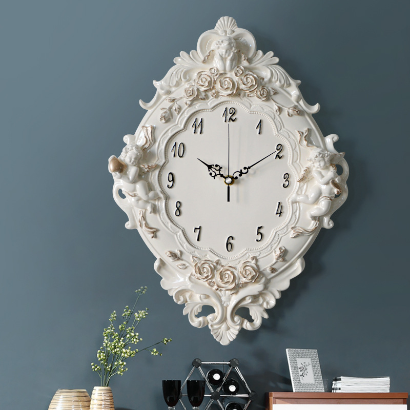 Cross-border wholesale European clock wall clock living room creative resin art clock hotel beauty salon clock wall watch