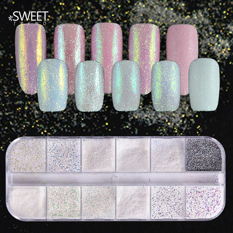 Shake the sound of the net red card manicure wool glitter 12 color cross-border hot art nails white icing powder nail Shake the sound of the net red card manicure wool glitter 12 color cross-border hot art nails white icing powder nail
