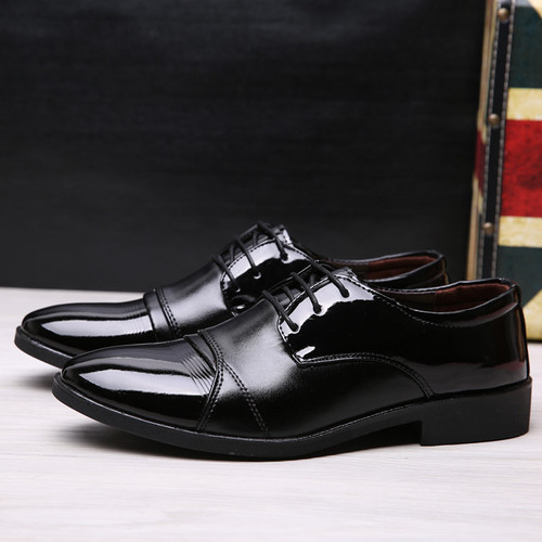 Spring and Autumn New Men's Leather Shoes Men's Shoes Wedding Shoes Korean Style Pointed Black Leather Shoes Men's Business Formal Interview Men's Leather Shoes