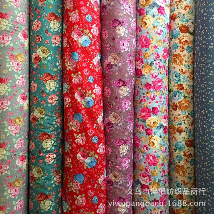 厂家现货1.6米涤纶布料批发 家居布艺箱包装饰菜罩田园涤纶印花布