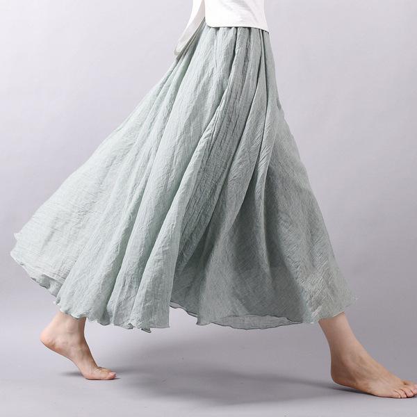 Summer solid long skirt