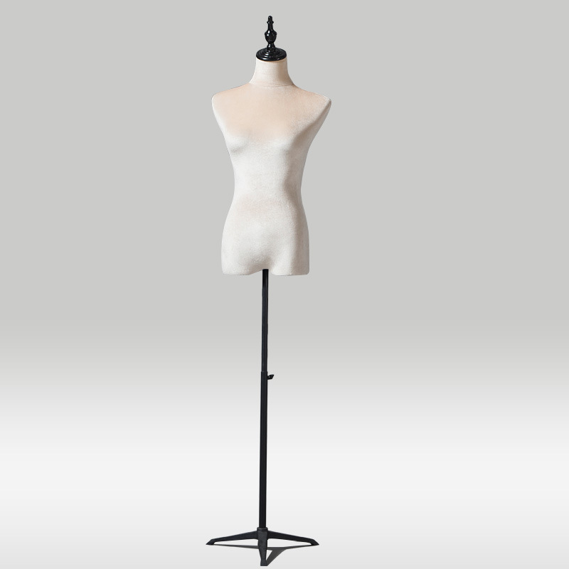 Modelo de busto accesorios femeninos de terciopelo dorado de color modelo de ventana de exhibición modelo de ropa de boda base de hierro image 7
